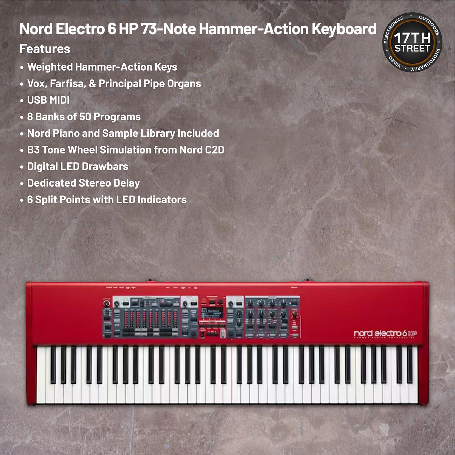 Nord Electro 6 HP レッド キーボード73鍵盤 Nord Electro 6 HP 73 Stage Keyboard STAGE RIG – Kraft Music